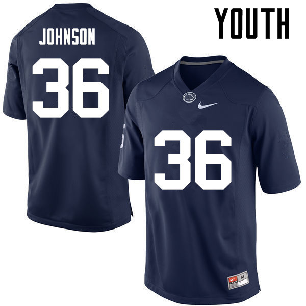 NCAA Nike Youth Penn State Nittany Lions Jan Johnson #36 College Football Authentic Navy Stitched Jersey LDE1398ZV